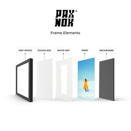 PAXNOK Black A2 Picture Frame Display 16.5 x 23.4 inch Posters and Pictures - Horizontal and Vertical Wall Hanging Option Set of 2