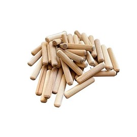 Wood Dowel Pins 1 1/2 inch x 3/8 inch Fluted for Furniture Woodworking and Home Repairs (1 1/2 inch x 3/8 inch, 200)