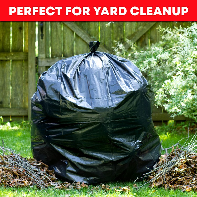 Tasker 95-96 Gallon Trash Bags Heavy Duty (Mega-Value 50/Bags w/Ties)
