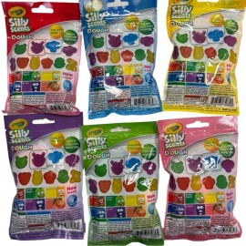Crayola 6 PACKS Crayola Silly Scents Dough (Red Peach, Green, Yellow, Blue And Purple)