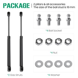 20" 40 Lbs 178 N Gas Spring Struts Prop Shock for Tonneau Cover RV Door Bed Camper Shell Rear Window Toolbox Lid C16-08316 C1608316 Qty 2