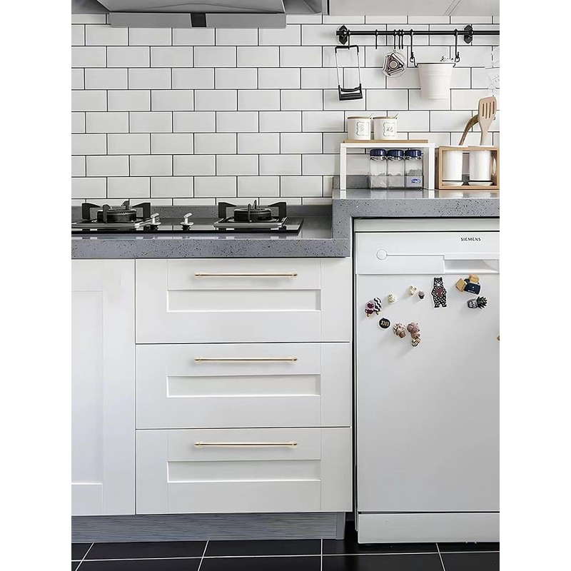 khtumeware 6 Pack Polished Nickel Cabinet Pulls 10 Inch(256mm) Hole