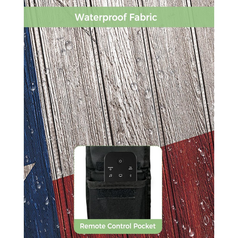 Outdoor TV Cover - Vintage Wood Texas Flag Waterproof and