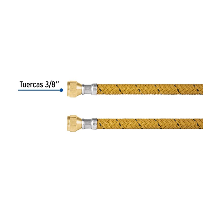 Foset FGA-50V, Manguera flexible de 500cm para gas, trenzado con