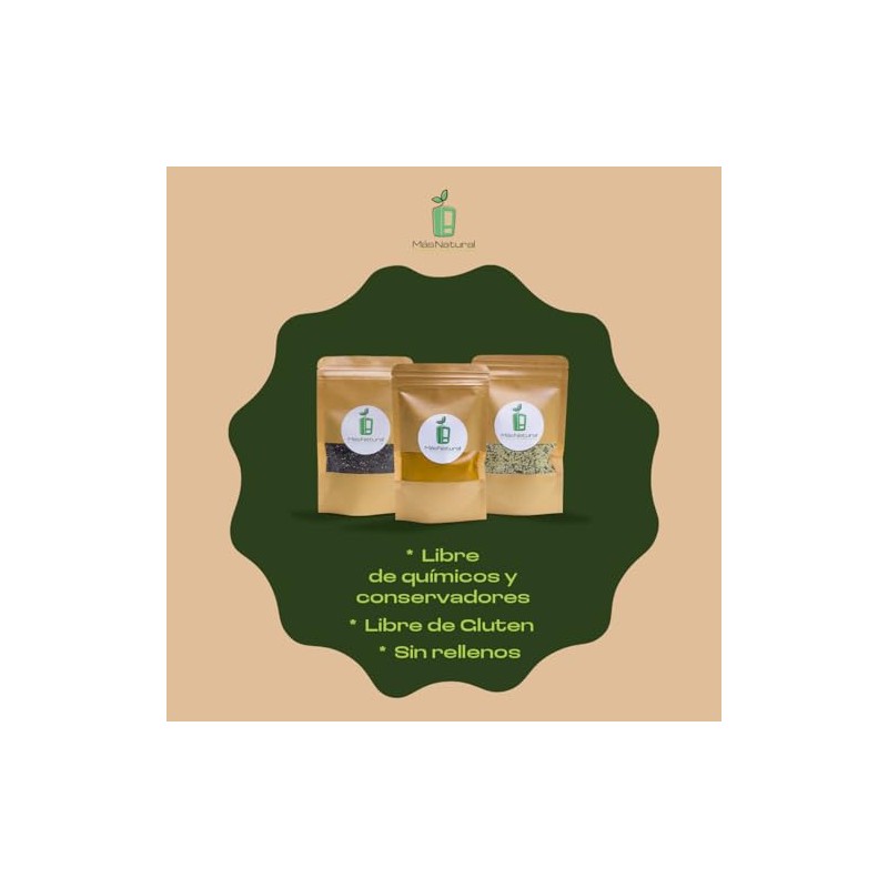 MásNatural Super foods Naturales Orgánicos, Sin Gluten, Apto para Veganos,