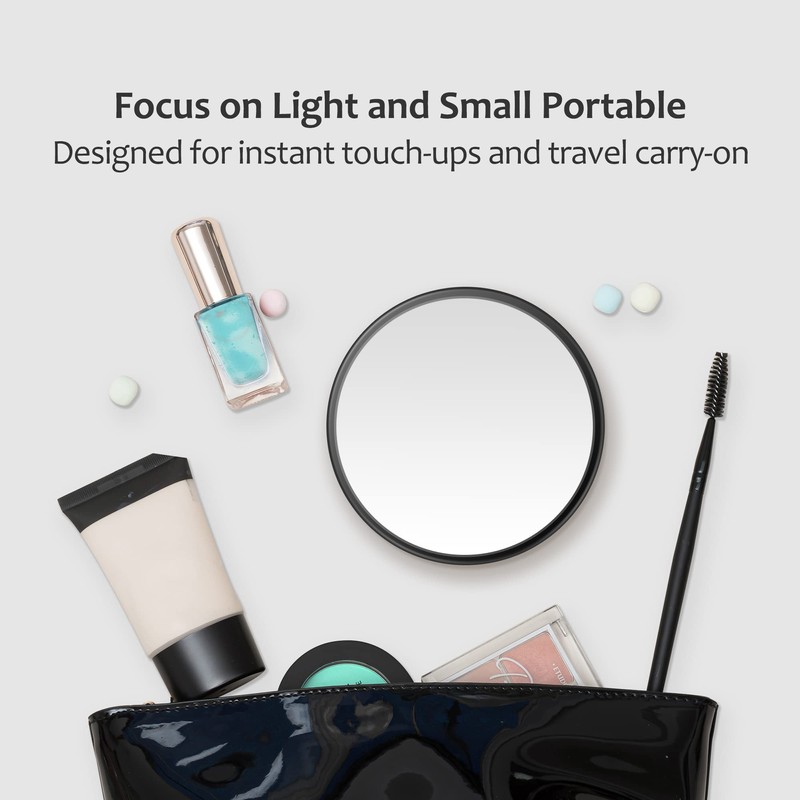 MIYADIVA 30X Magnifying Mirror, Small Travel Mirror with Suction Cup