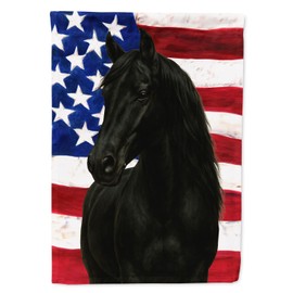 Caroline's Treasures Black Rocky Mountain Horse American House Flag Large Porch Sleeve Pole Decorative Outside Yard Banner Artwork Wall Hanging, Polyester, House Size, Multicolor
