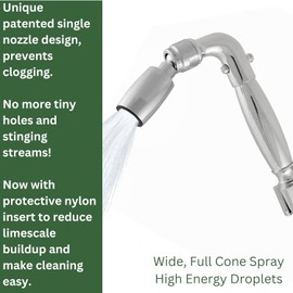 High Sierra Showerheads® - Solid Metal Handheld Shower Head Kit. Includes Handheld Shower Head w/Protective Nylon Insert, Trickle Valve, Hose, and Holder. 1.25 GPM. Matte Black