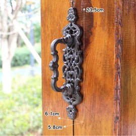 ZONADAH 23.5cm Cast Iron Door Handle Heavy Duty Vintage Style Barn Door Wooden Door Pull Handle Passage Home Hallway Closet Garden Gate Shed Cabinet Door Grab Handle Indoor or Outdoor