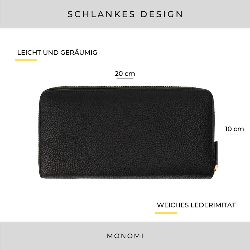 MONOMI Women's Wallet, black, Classic