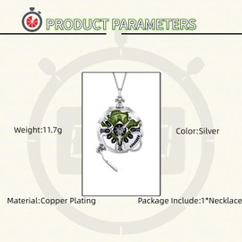 GAUEIOUR Ekko Stopwatch Necklace Pendant Silver Copper Plating Game Fans Fashion Special Creativity Design Presents for Men's and Women's Cosplay Jewelry