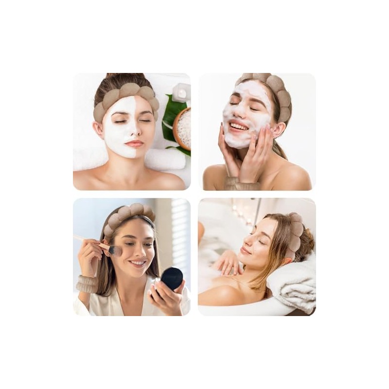 GeorgeX: 4 diademas de esponja y 2 muñequeras para maquillaje