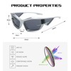 HYLLE Y2K Wrap Around Sunglasses for Men Women Trendy Design