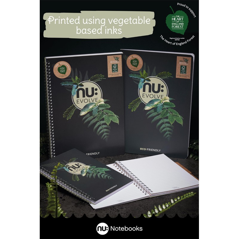 Nu Notebooks - Evolve Range - Recycled Notebook - A4