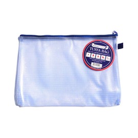 A3 Tuff Bag Zip Wallet Clear Plastic Wallets Zipped Pouch File Pencil Case Folder Water Resistant Reinforced Heavy Duty Mesh Bags (Fits A3-1 Pack)