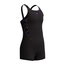 Speedo Girls' Hyperboom Splice Legsuit, Chlorine Resistant, Quick Drying, Stretch Material, Comfortable Fit, One-Piece Swimwear