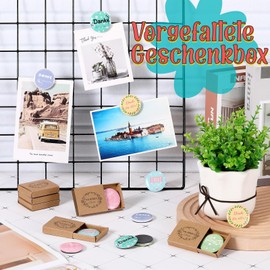 Fiada Set of 12 Magnets with Thank You and Kraft Paper Gift Boxes Magnets with Sayings Thank You for Everything Decorative Fridge Magnets Colleagues Gift Small Gifts for Employees Christmas