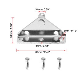X AUTOHAUX 4 Set 10mm Car Ball Studs Mounting Brackets with Screws 63x30x38mm