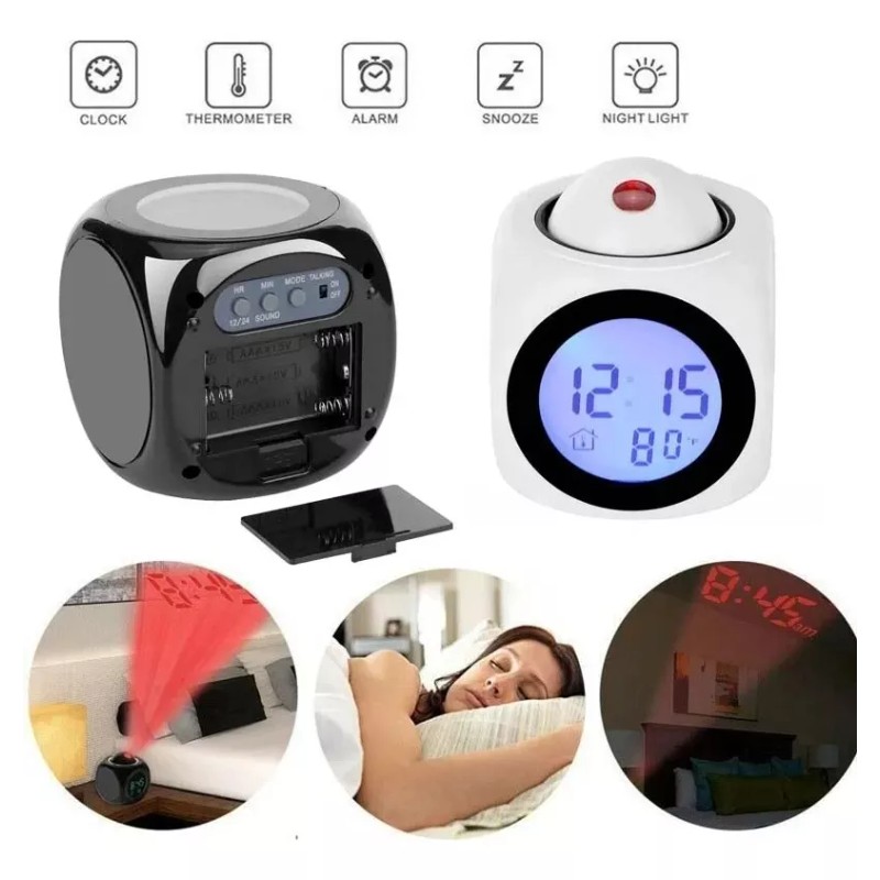 Extreme Beauty Reloj Proyector Despertador Digital Pantalla Lcd Parlante