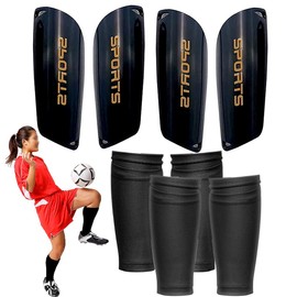 Pack of 2 Shin Pads Football xlwen Teenagers Football Shin Guards Children Football Shin Pads Shin Pads Football for Boys Girls Aged 2 to 18 Years Black