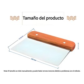 Solviora Raspador de Masa de Acero Inoxidable, Cuchilla de Cocina con Mango, Cortador de Masa de Grado Alimenticio, Ideal para Cortar Masa y Pizza