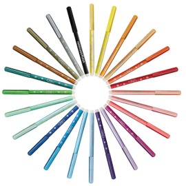 Eberhard Faber 551024 Glitter Felt Tip Pens in 24 Bright Colours, Lead Thickness 3 mm, Washable, in Hinged Gift Box, for Drawing, Colouring, Crafts and Writing