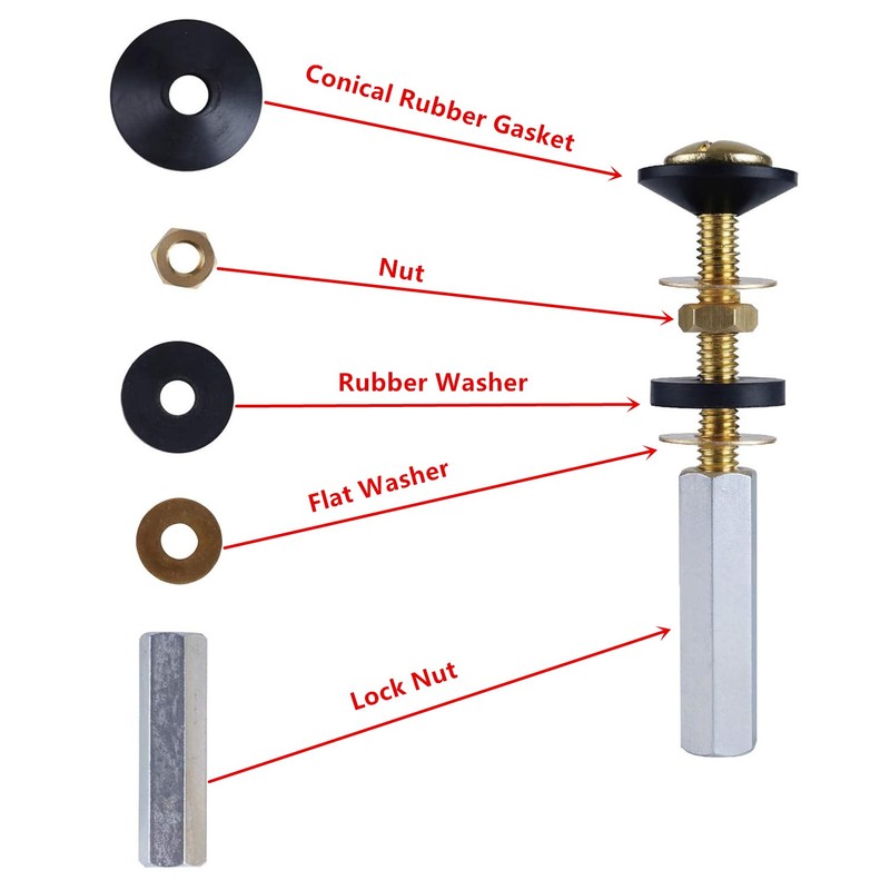 2 Pack Universal Toilet Tank to Bowl Bolt Kits, antfees