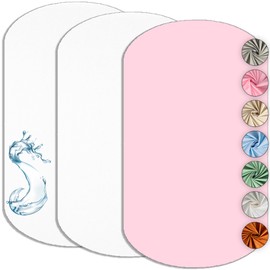 2 x Fitted Sheets 100% Cotton + 1 x Mattress Protector 100% Waterproof Material - Set 3X - Compatible Iora, Oeko-Tex (White/Pink, 60 x 80 cm)