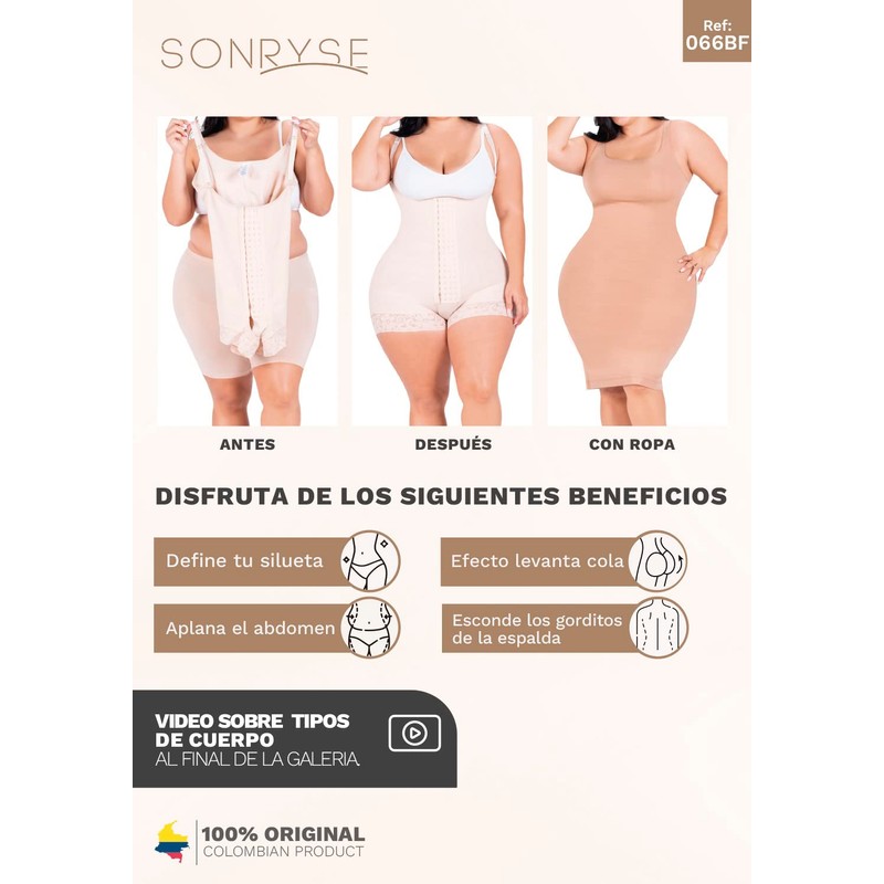 Sonryse 066 Fajas Colombianas Reductoras y Moldeadoras Postparto para Mujer