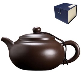 WEOPYCJ Xishi Teapot,Chinese Yixing Small Zisha Tea Pot,Handmade Pottery Mud Kungfu Zini Purple Clay Teapot,Suit Tieguanyin Puer Tea Pot Tea Table Decoration (Zini&14.2oz&420ml)