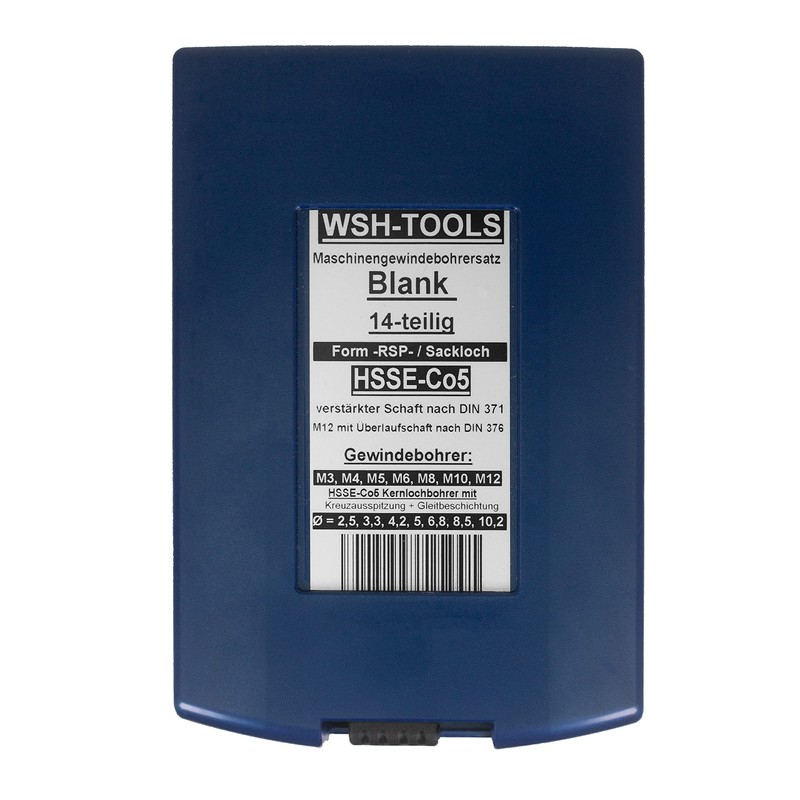 WSH-TOOLS Machine Tap Set Blind Hole M3, M4, M5, M6,