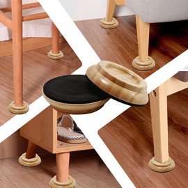 4pcs Hardwood Upright Piano Caster Cups Set of Oak Furniture Leg Pads Piano Caster Solid Hardwood Wheel Load Protectors