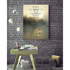 Motivational & Inspirational Poster, Maya Angelou Quote, "People will forget what you said, people will forget what you did, but people will never forget how you made them feel." 18" x 24" Laminated Print.