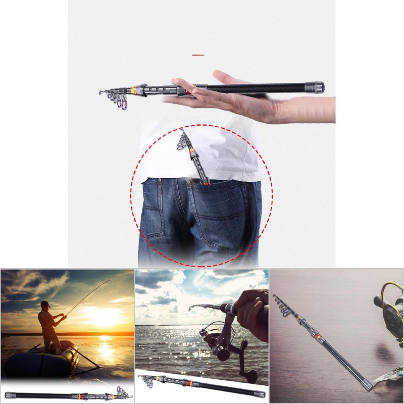 Protable Ultralight Carbon Fishing Rod Telescopic Sea Pole Tackle Accessory