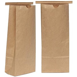 AwePackage 1 lbs(16 oz) Kraft Paper Grease Resistant Tin Tie Bag (100)