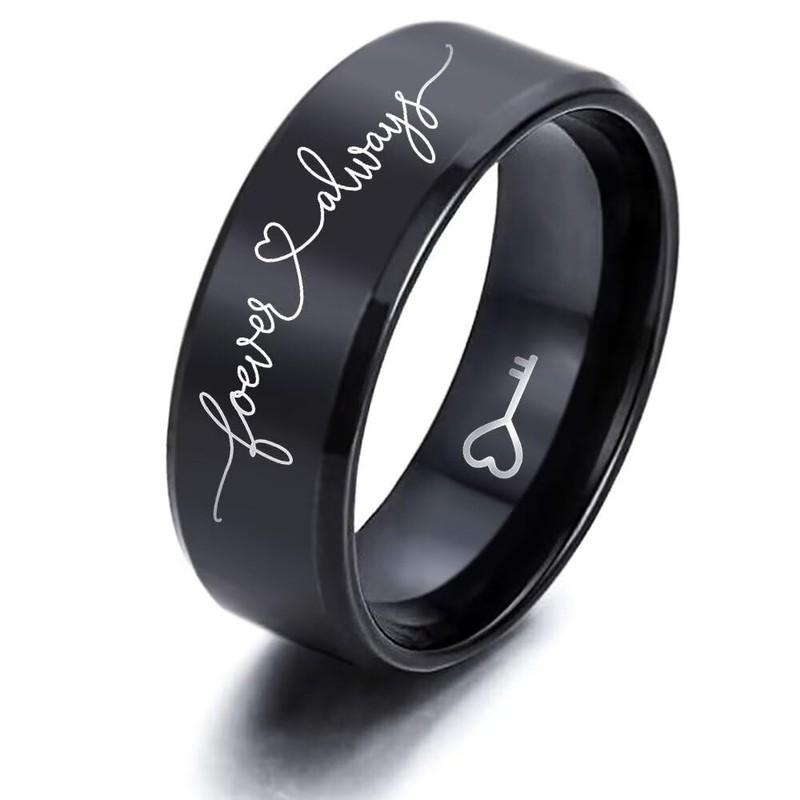 AONEW Lock Key Couple Ring Love Always Matching Promise Wedding