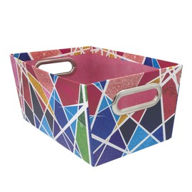 Idena 20139 - Solid Cardboard Storage Box Storage Basket with Metal Handles, Approx. 27.9 x 18 x 12.7 cm