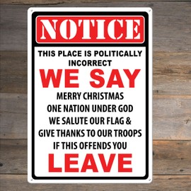 Rivers Edge Products Rivers Edge Products 12" x 17" Retro Metal Tin Sign - Weatherproof Metal Wall Art Poster for Room, Man Cave, Bar, Garage, Cabin - Indoor Outdoor Vintage Home Decor - Politically