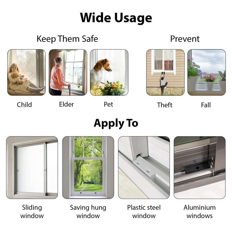 I-EASYDWW 8 Pack Window Locks, Sliding Window Locks for Vertical