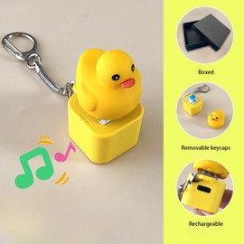 Duckys Quacking Fidget Toy - Quacking Duck Keychain,Rechargeable Quacking Duck Stress Reliever with Colorful Lights, Fun & Portable Anxiety Relief Toy (Quacking Duckys)