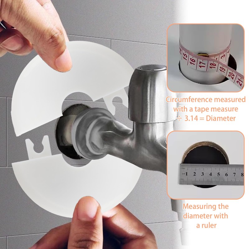TNJPSEK 6 Pack 17mm Plumbing Cover Decorative Hole Plate, Self-Adhesive