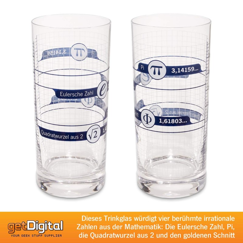 getDigital Irrational Numbers Drinking Glass - Math Geek Glass with