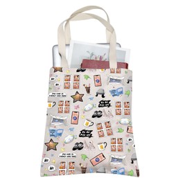 TOBGBE Hi Hi Leaves TV Show Inspired Canvas Bag Comics Lover Gift TV Show Merchandise Nick and Charlie Gift (Hi Romance Tote CA)