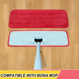 5 Pack Microfiber Spray Mop Replacement Heads for Wet/Dry Mops Reusable Replacement Refills Fits for Bona Hardwood Floor Replacement Cleaning Head (Red)