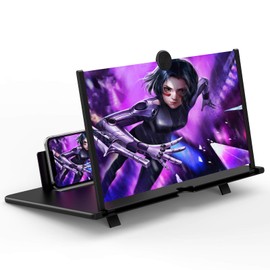 16" Screen Magnifier for Cell Phone,Fanlory 3D HD Magnifying Projector Screen Enlarger for Movies, Videos and Gaming, Foldable Phone Stand with Screen Amplifier,Compatible with All Smartphones