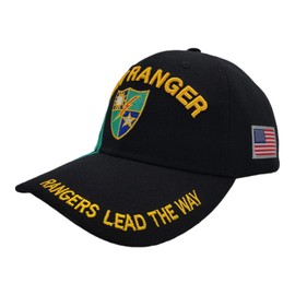 US Warriors US Army Ranger Baseball Hat, One Size, Black