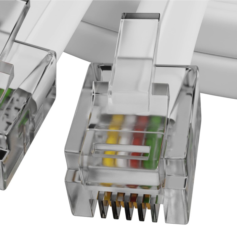 ConnectingU 5m White 4 Wire RJ11 Male to BT Male