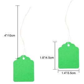 joycraft 200PCS Price Tags, 45mm x 35mm Price Tags with String Attached, Green Merchandise Hanging Labels, Writable Marking Tags for Jewelry, Clothing and Gift Tags