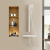 BIXIBIN 3-Tier Recessed Bathroom Shower Shelf in Titanium Gold, Stainless