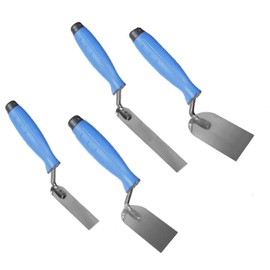 4 x Narrow Stainless Margin Stucco Trowel 30, 30x160, 50, 60mm, Rubber Handle Square Bucket Trowel Plastering Rendering DIY Tools (Set)